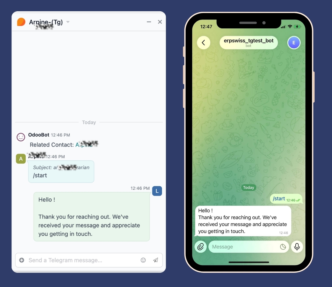 Two-way Telegram messaging inside Odoo