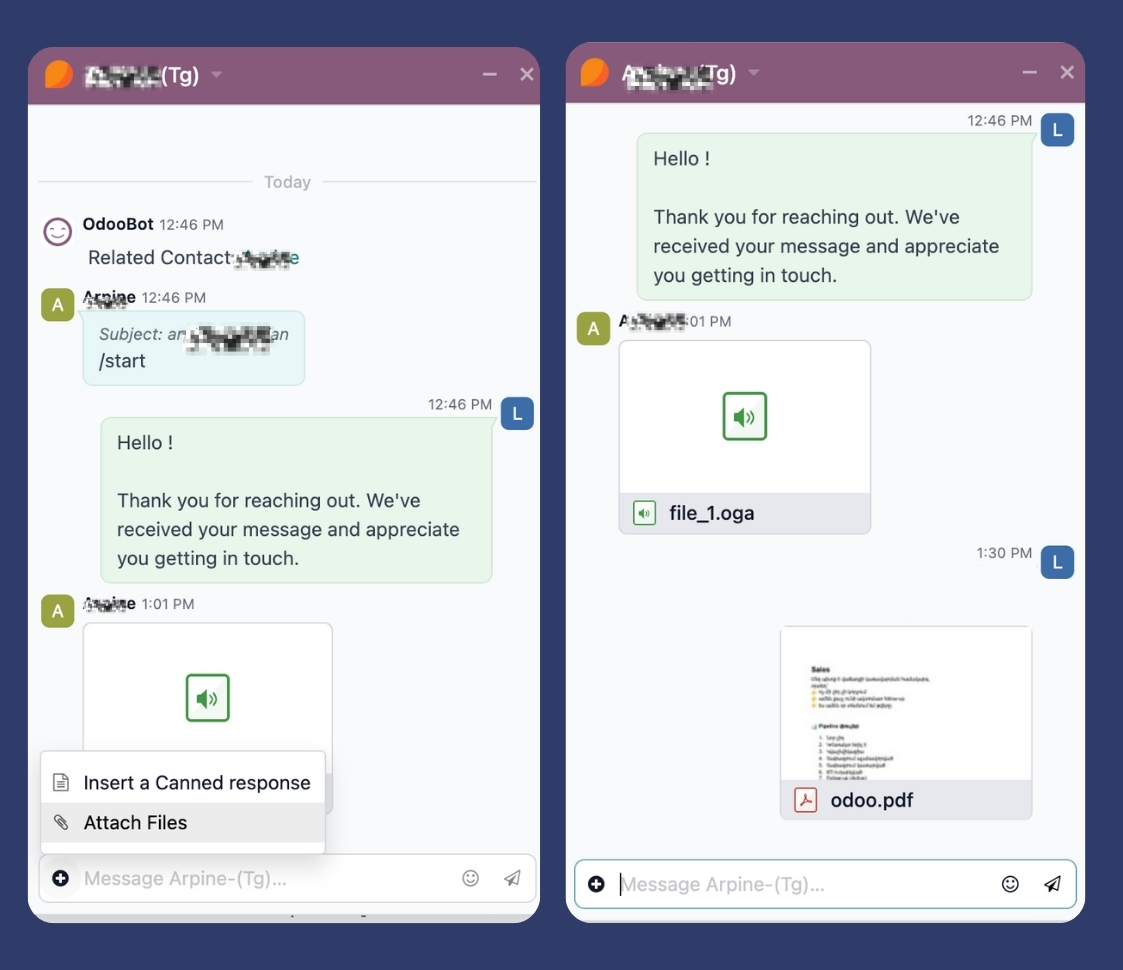 Files, documents and GIFs over Telegram