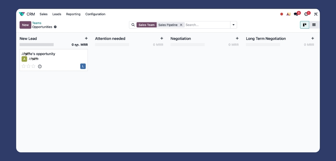Telegram conversations mapped to CRM stages